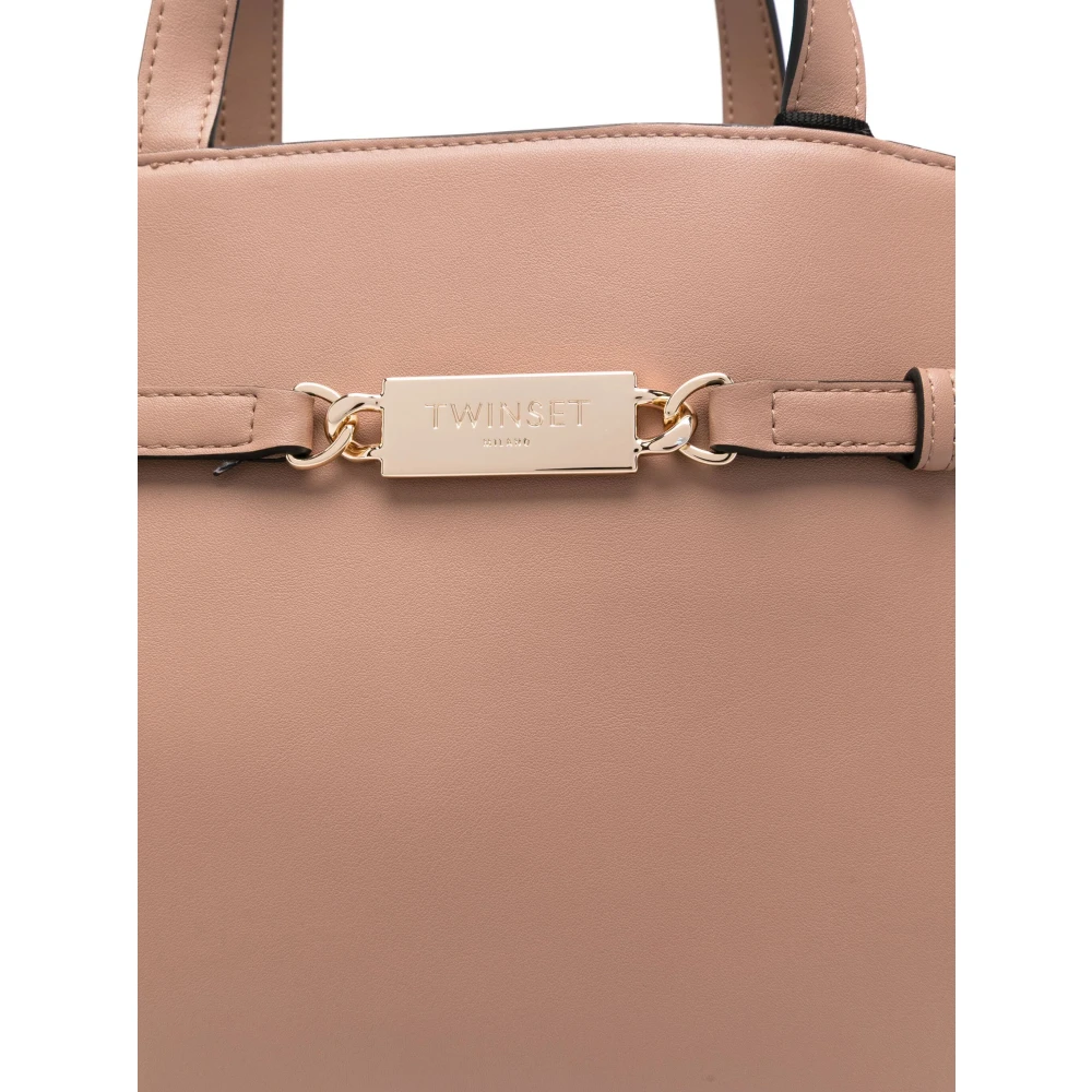 Twinset Logo Plaque Bauletto Tas Pink Dames