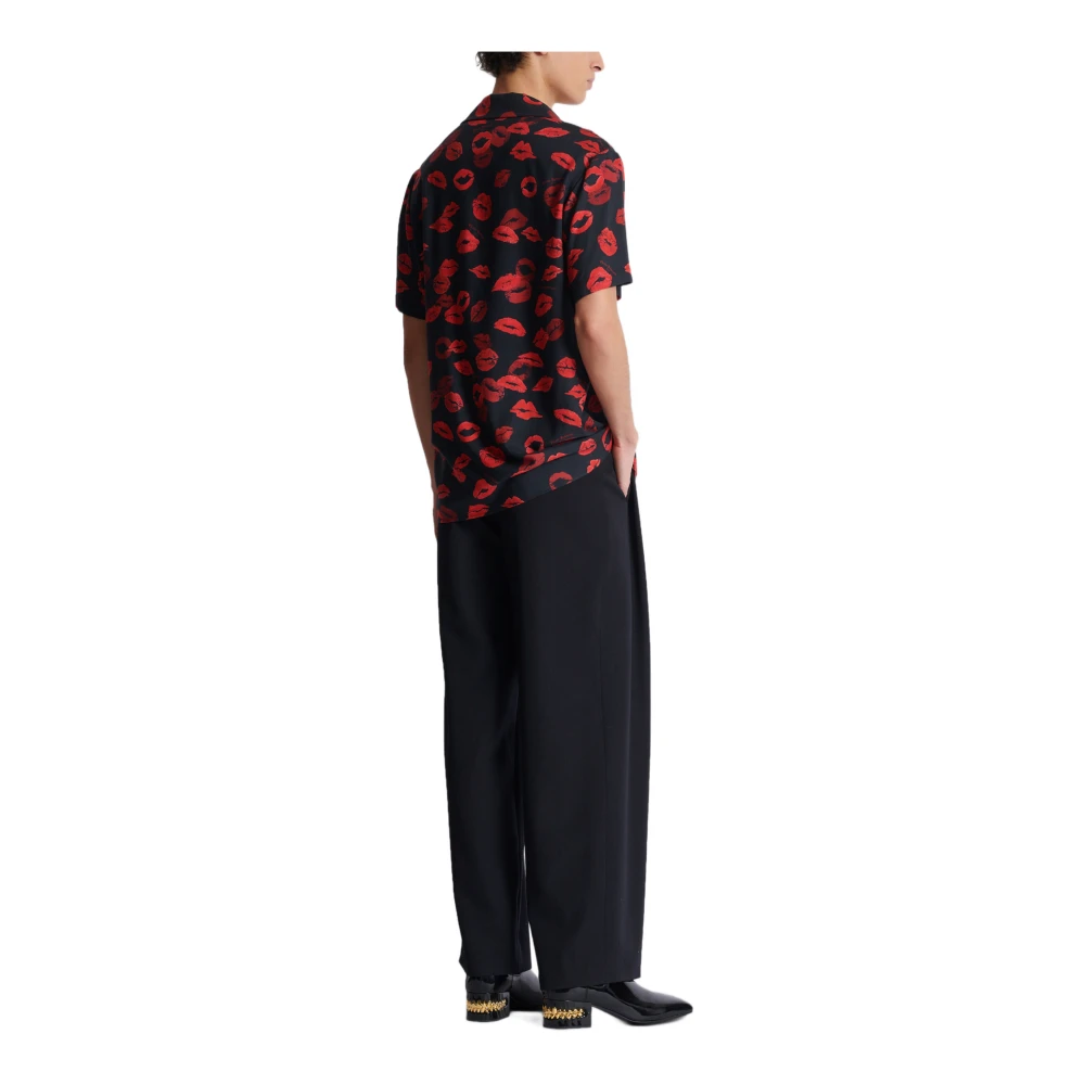 Balmain Twill pyjama overhemd met Kiss print Multicolor Heren