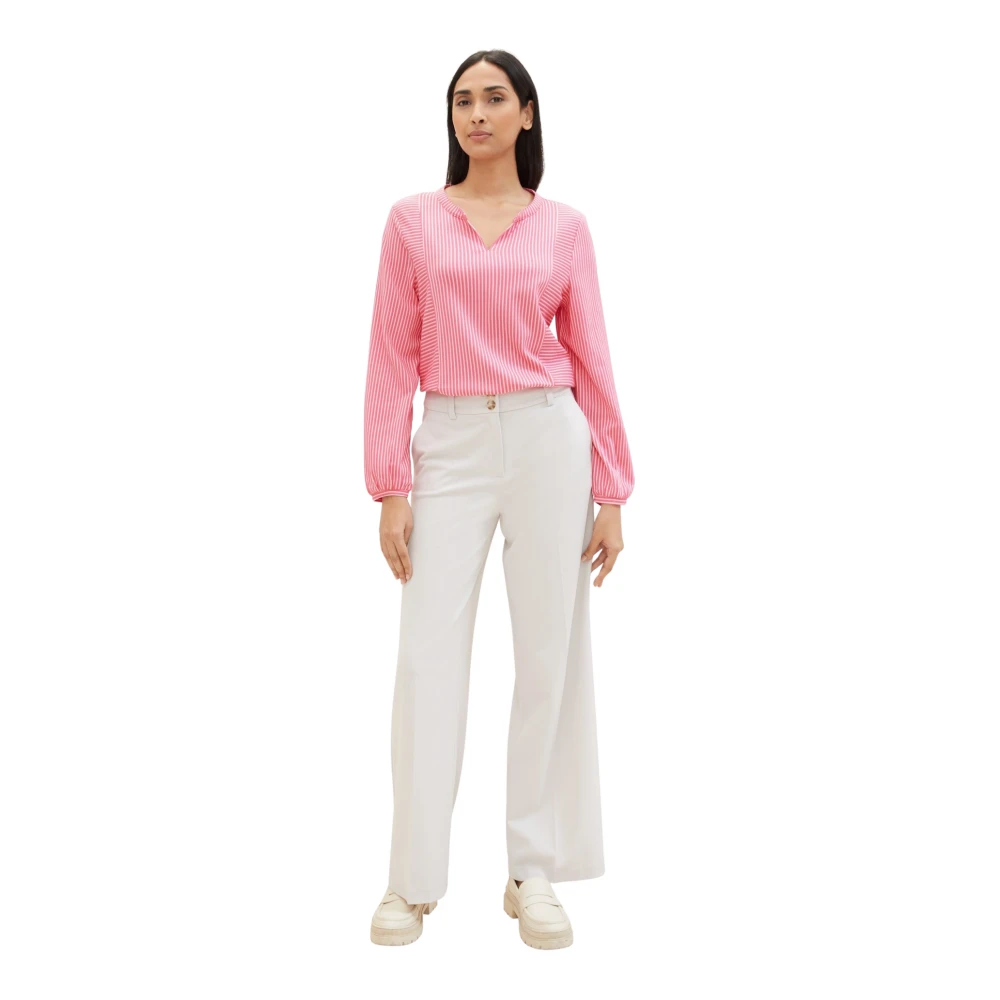 Tom Tailor Gestreept shirt met lange mouwen Pink Dames