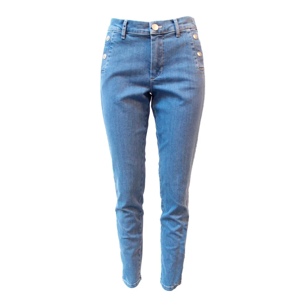 2-Biz Slim Fit Jeans Donkerblauw Multicolor Dames