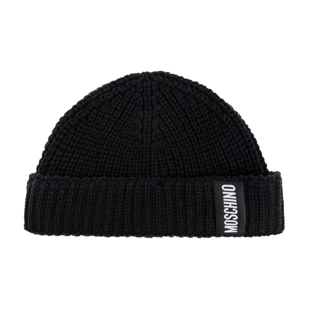 Moschino Katoenen pet met logopatch Black Unisex