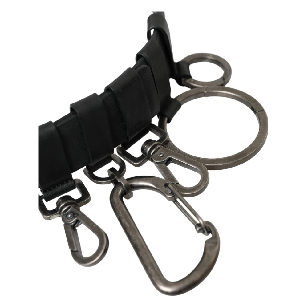 Dolce & Gabbana Zwart Leren Zilveren Gesp Riem Black Heren