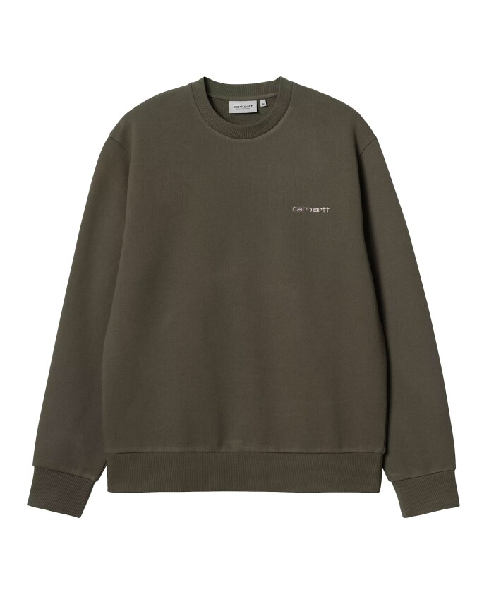 sweat-shirt-a-manches-longues-vert-avec-broderie-script