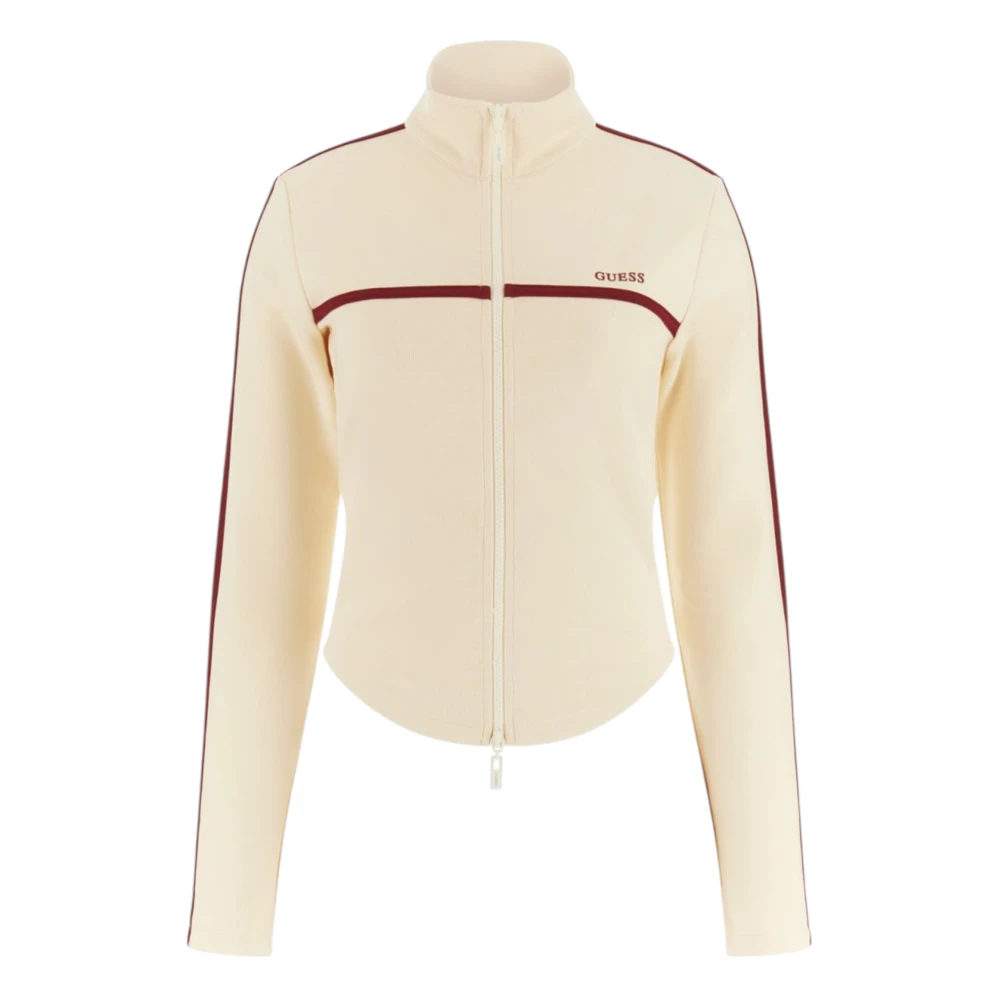 Guess Women's Beige Full Zip Sweatshirt - Zip-Throughs - Xl - Sweatshirts & Hoodies