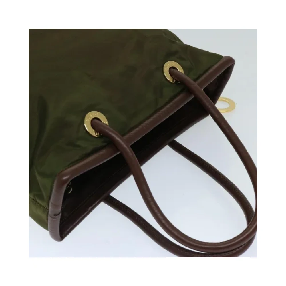 Prada Vintage Pre-owned Nylon handbags Green Dames