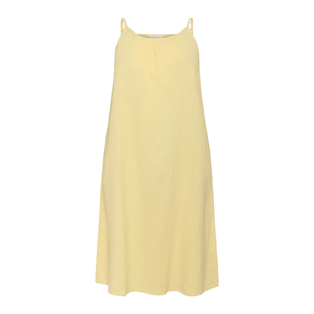 Kaffe Curve Yellow Strap Dress With Pockets And Relaxed Silhouette - Female - Short Dresses - 6XL - Dresses