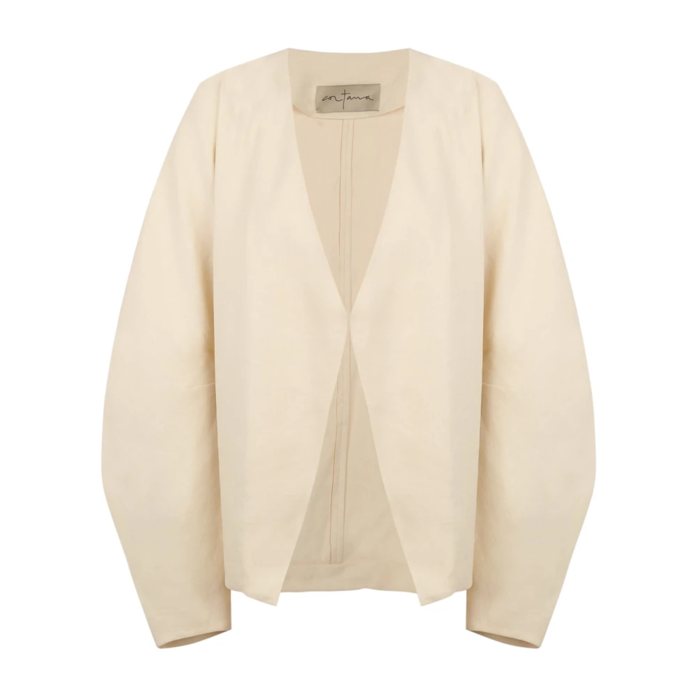 Cortana Organica ivoorkleurige jas Beige Dames
