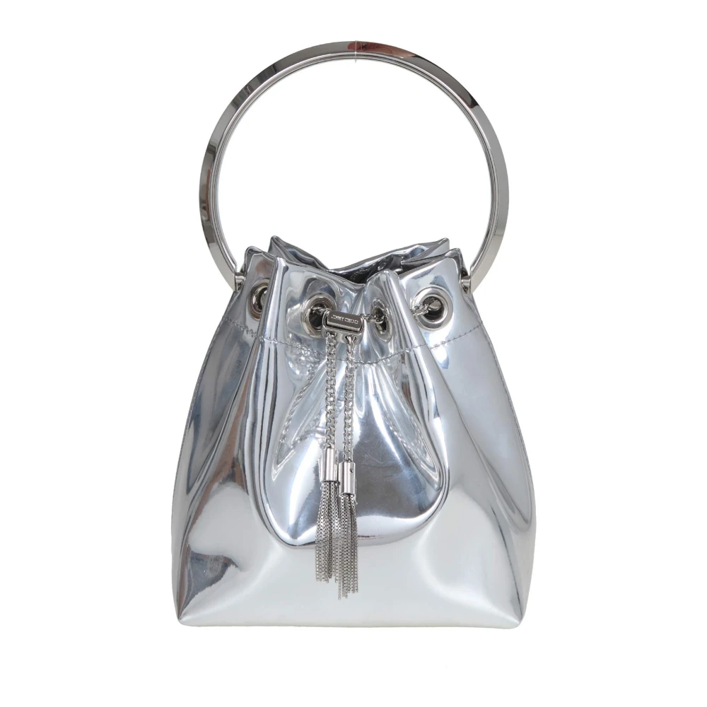 Jimmy Choo Zilver Metallic Leren Emmer Handtas Gray Dames