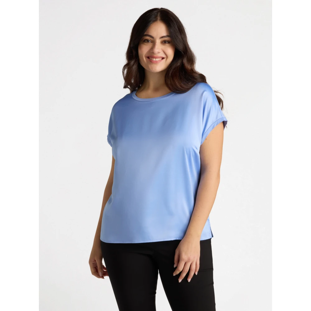 Fiorella Rubino Satijnen blouse Blue Dames