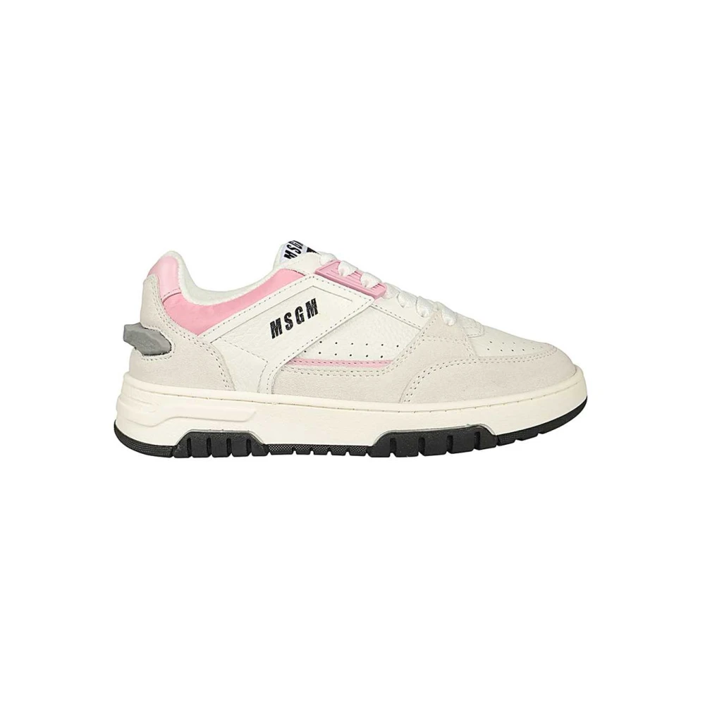 Msgm Lage leren sneakers met ronde neus Dames Schoenen Veelkleurig Multicolor