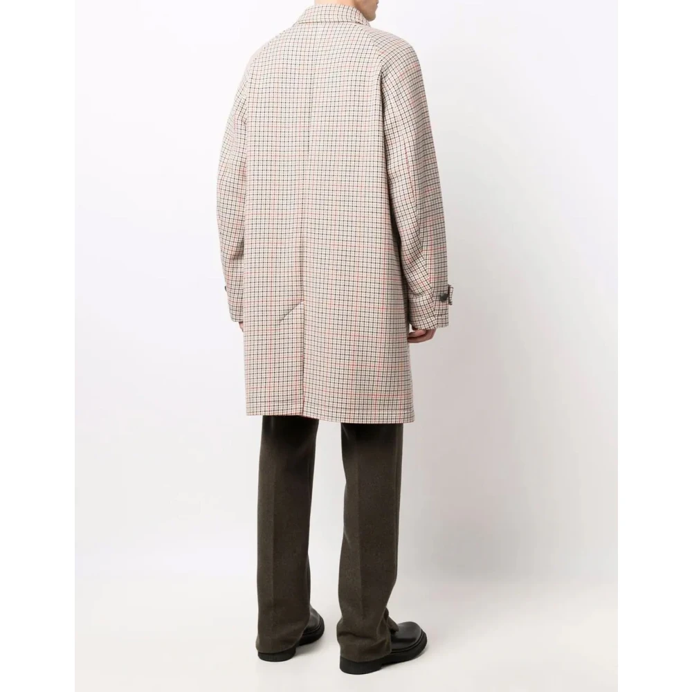 Hugo Boss Dejam Houndstooth Coat Button Closure Logo Multicolor Heren