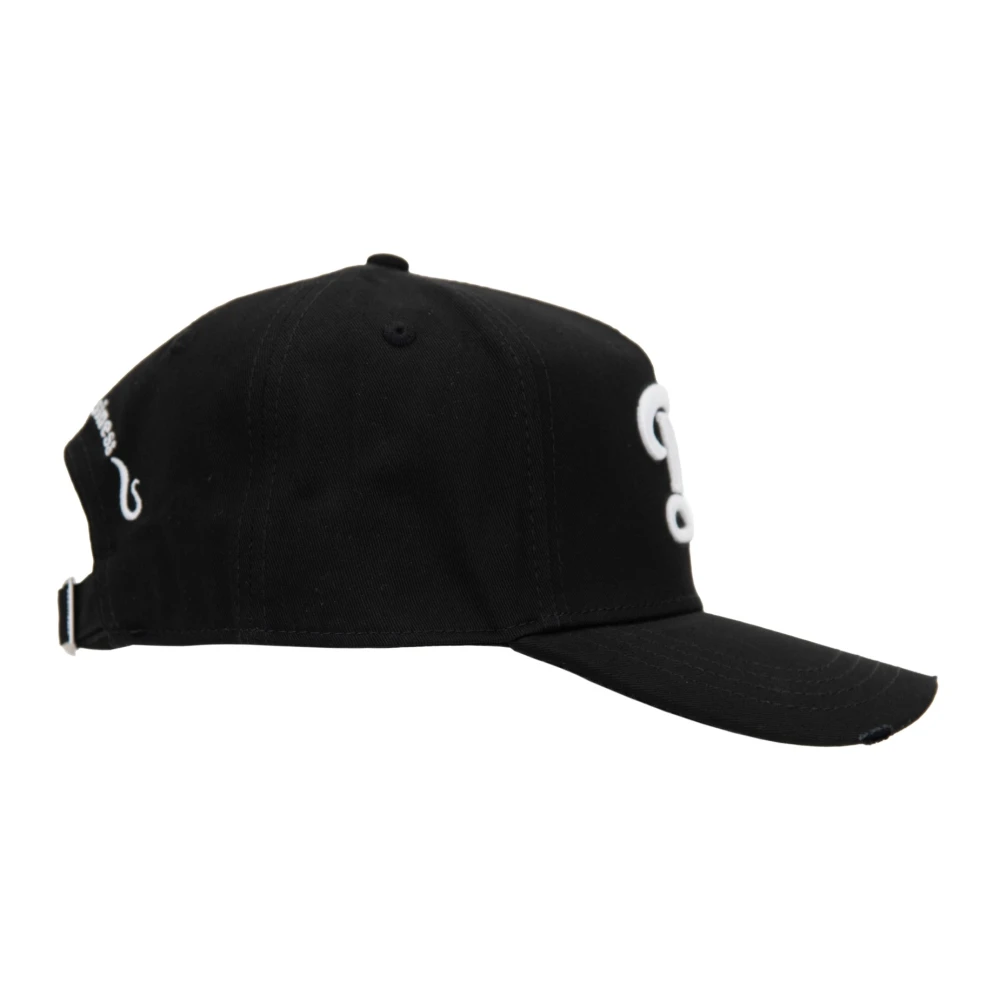 Dsquared2 Geëtste baseballpet met gesp sluiting Black Unisex