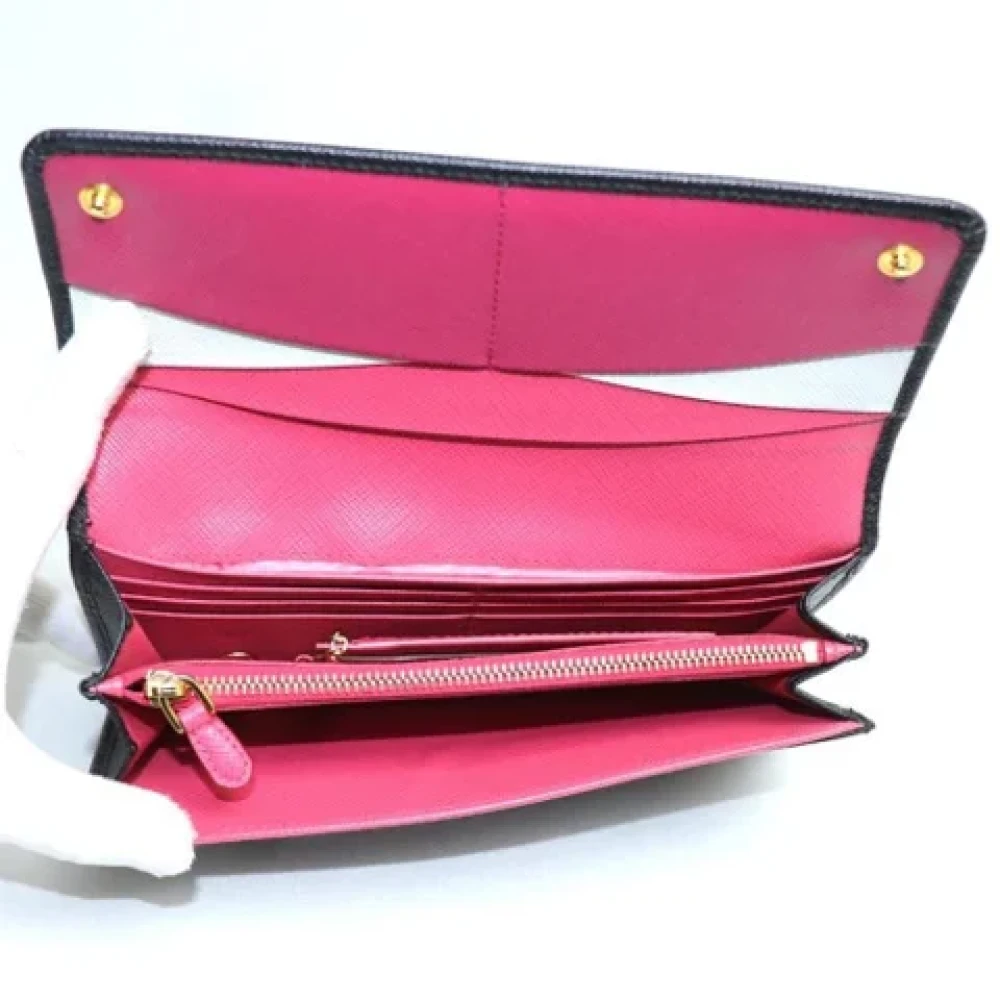 Prada Vintage Pre-owned Leather wallets Black Dames