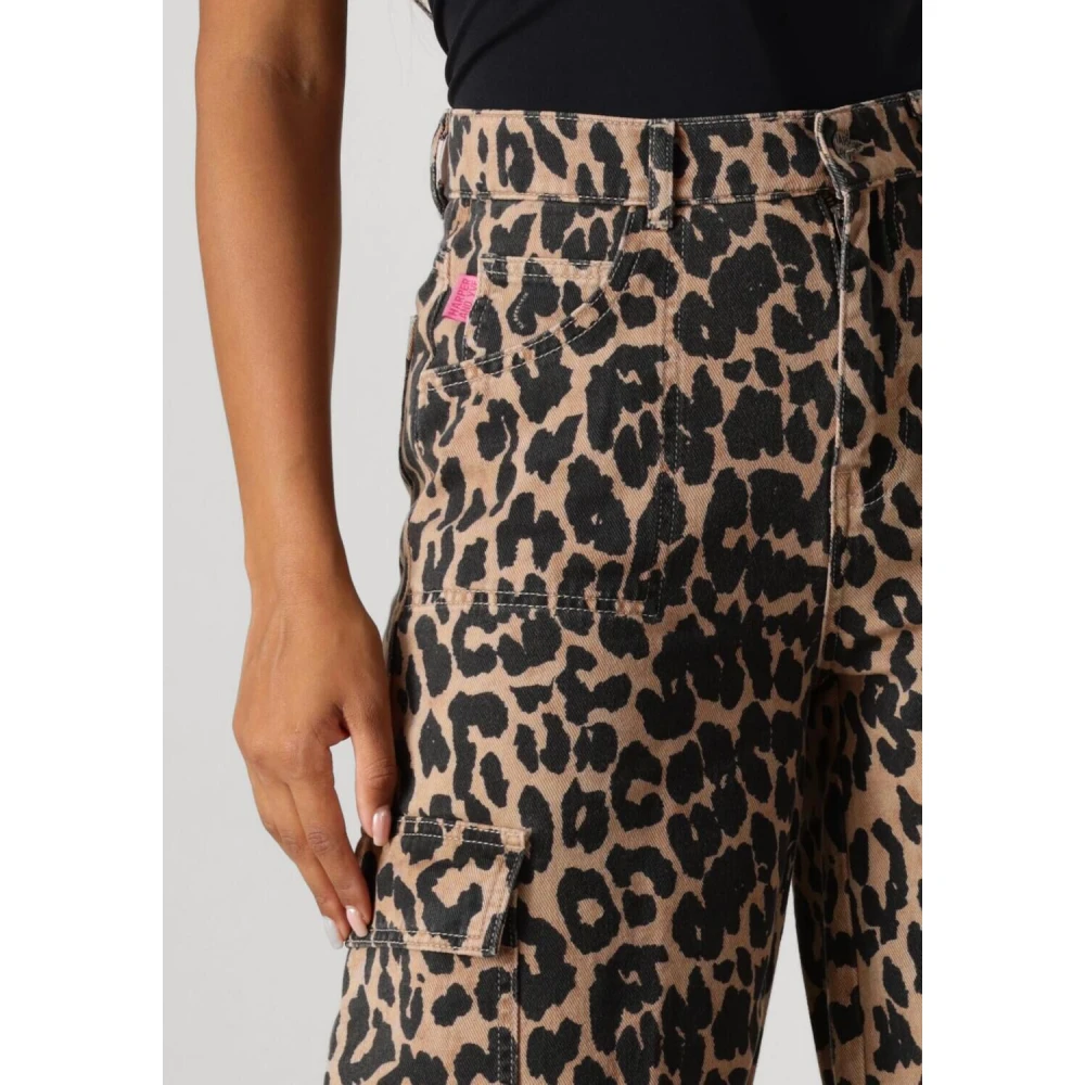 Harper & Yve Bruine Luipaardprint Cargo Broek Brown Dames