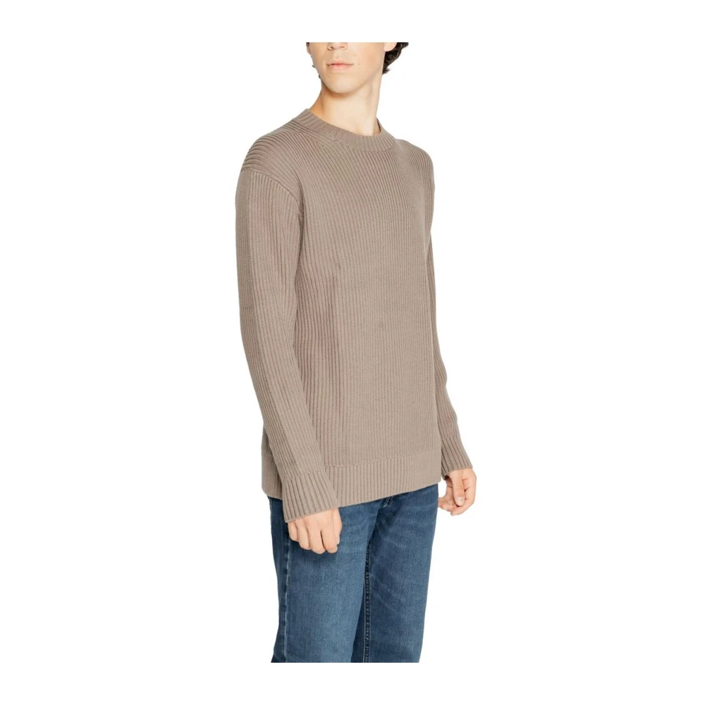 Calvin Klein Jeans Bruine Katoenen Gebreide Trui Heren Brown Heren