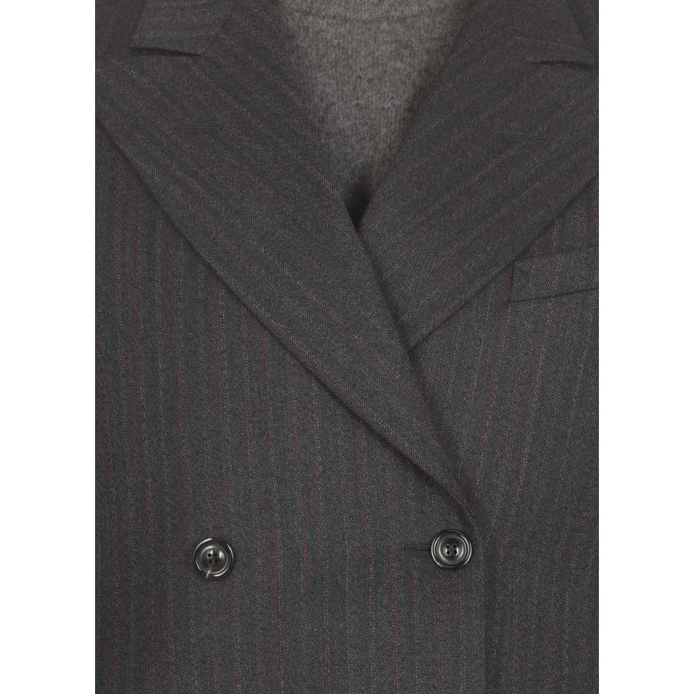 Maison Margiela Blauwe Wol Double-Breasted Blazer Blue Heren