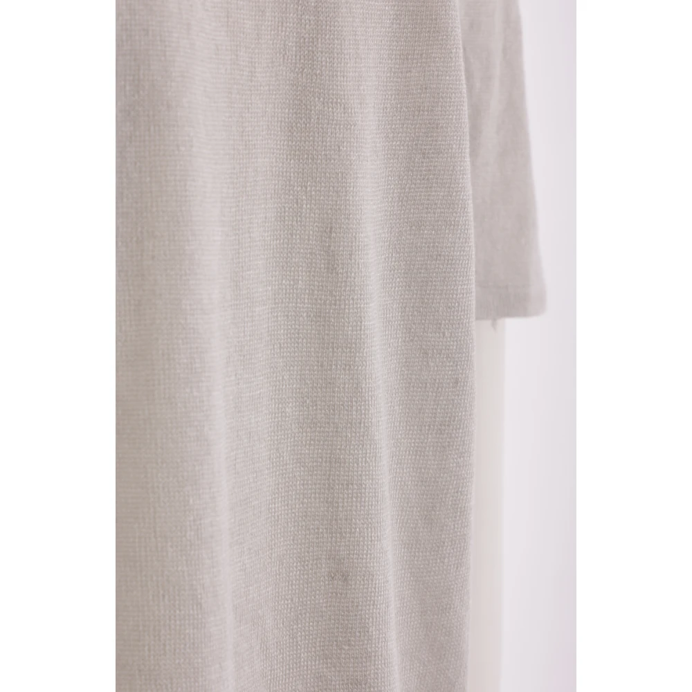 Roberto Collina Linnen Polo Shirt Grijs Parel Beige Heren