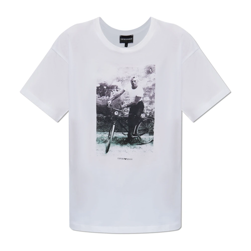 Emporio Armani Women's White T-Shirt With Print