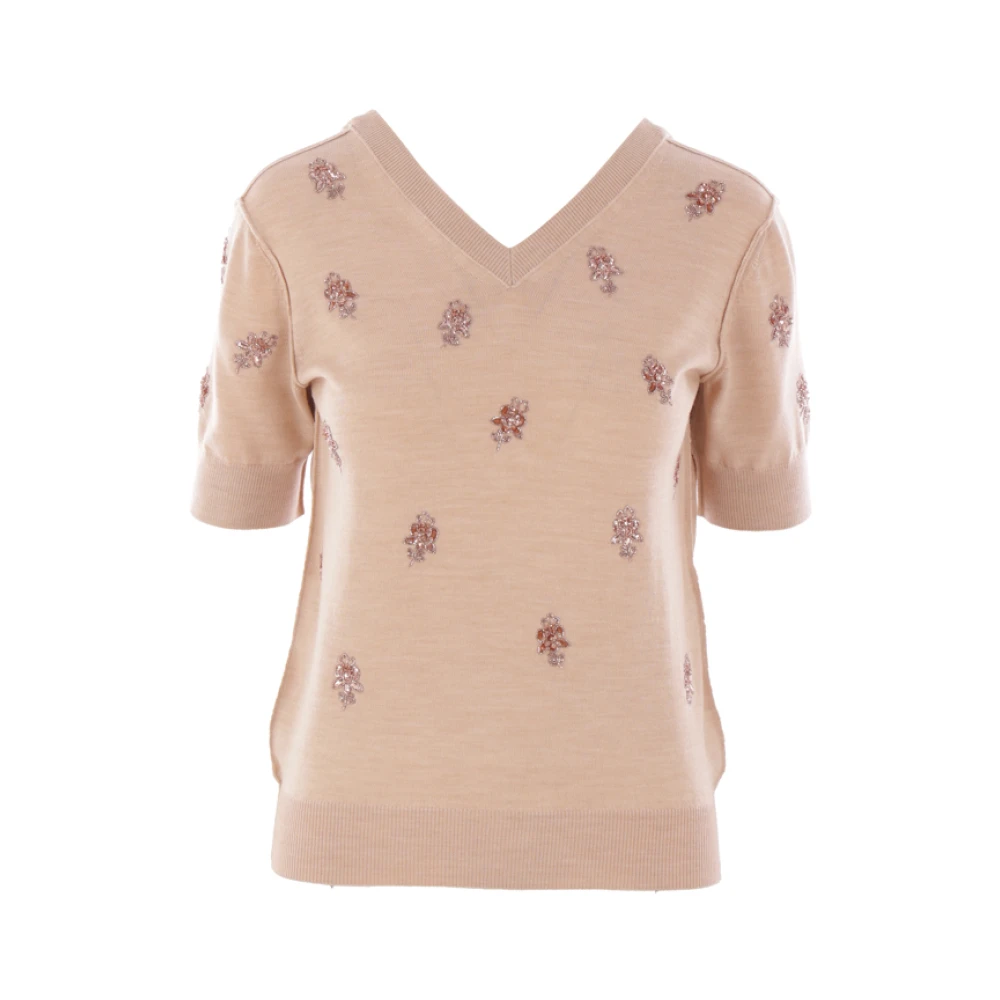 Fendi Geborduurde Cropped Sweater Beige Dames