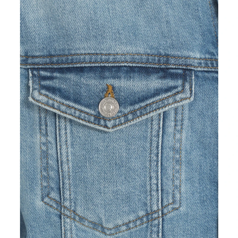 7 For All Mankind Blauwe Denimjack met Corduroy Kraag Blue Heren