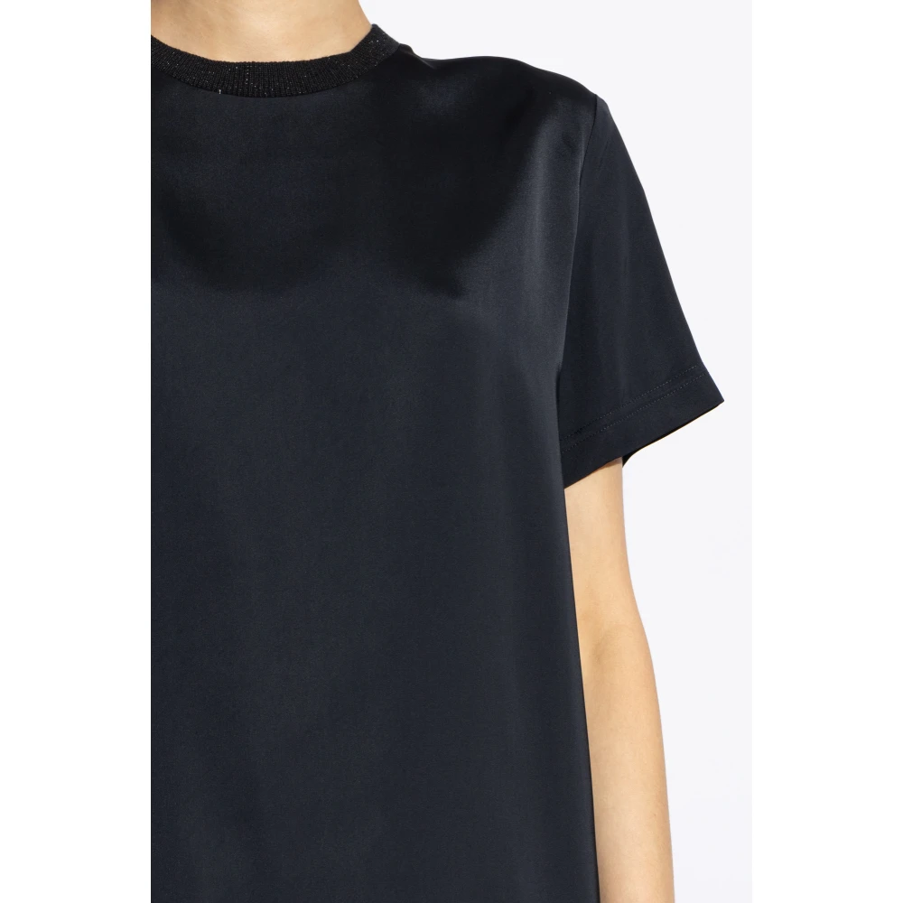 Fabiana Filippi Top met decoratieve halslijn Blue Dames