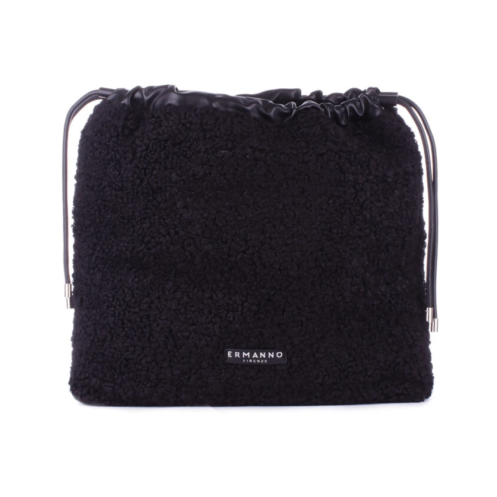 Ermanno Scervino Zwarte Schoudertas met Logo Black Dames