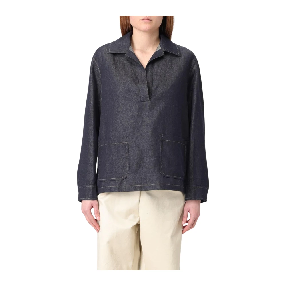 Max Mara Studio Women's Blue Elegant Sleeveless Top - Blouses - 2XS - Blouses & Shirts