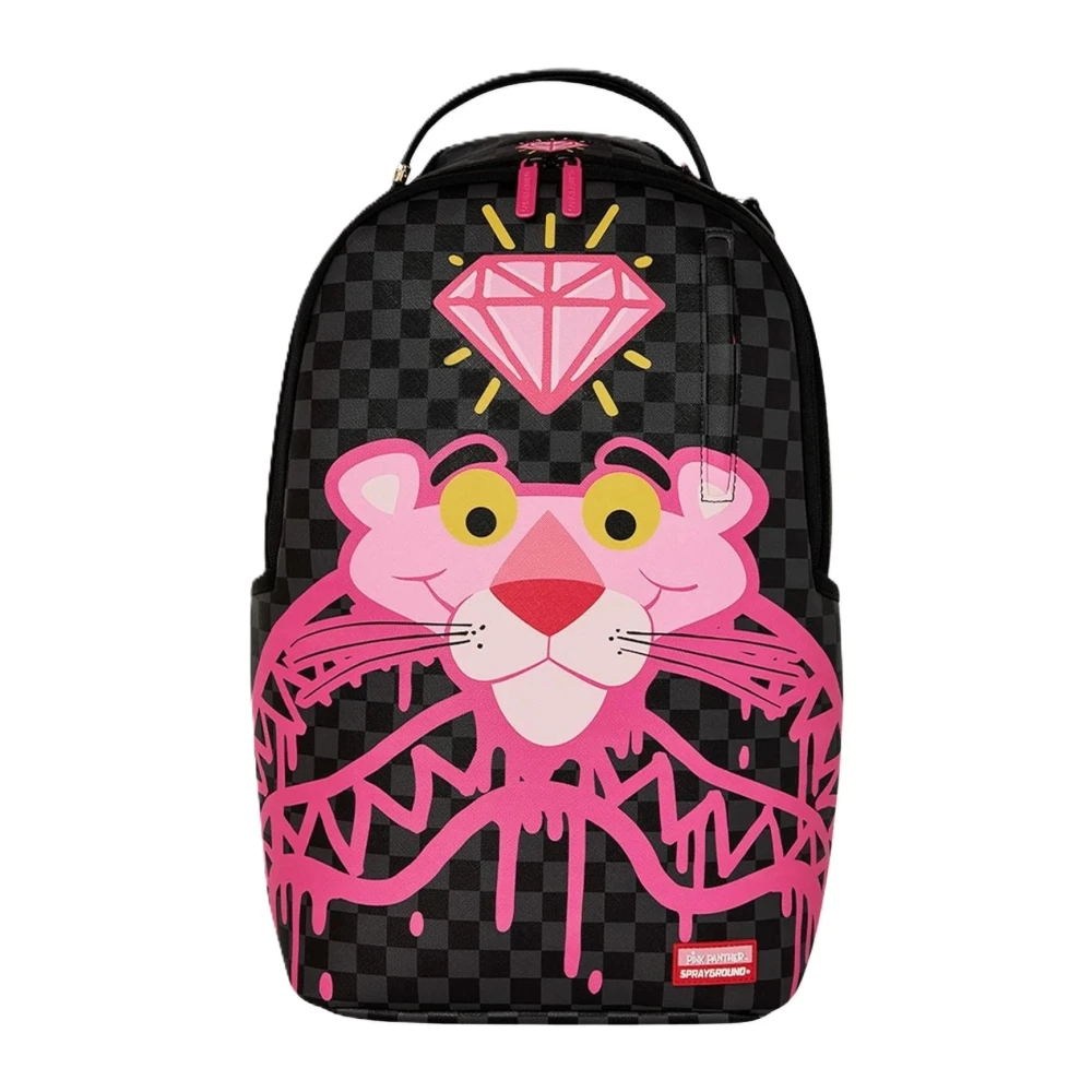 Sprayground Unisex Multicolor Backpacks, One Size, Pink Panther Drippy Diamonds Backpack