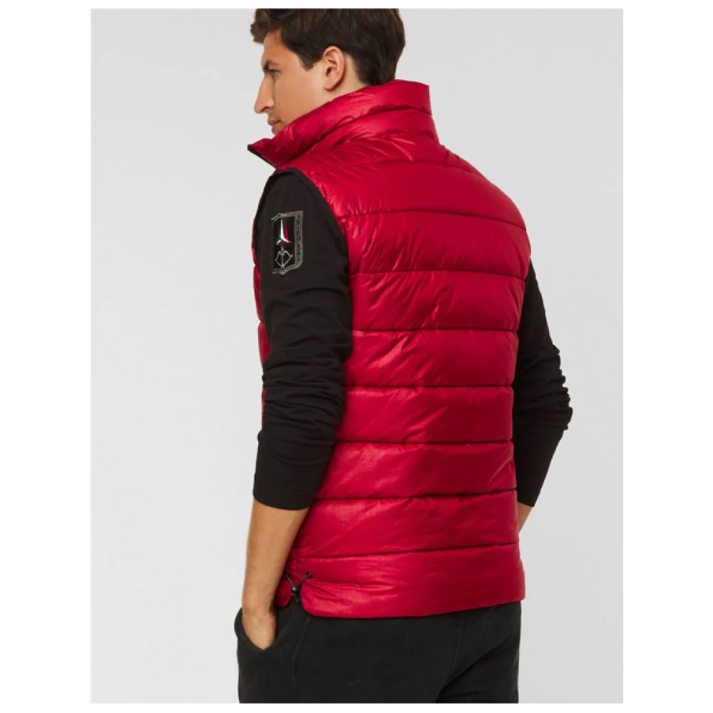 aeronautica militare Gewatteerd mouwloos vest met glinsterend effect Red Heren