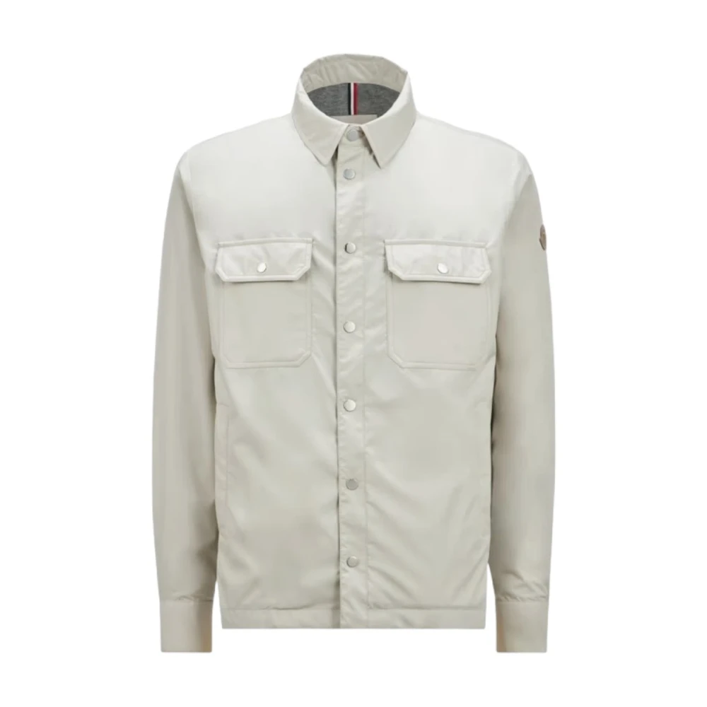 Moncler Men's Beige Light Jackets, Xl, Piz Overshirt Jacket