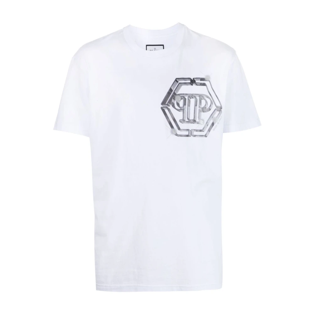 Philipp Plein Logo-Print Katoenen T-Shirt White Heren