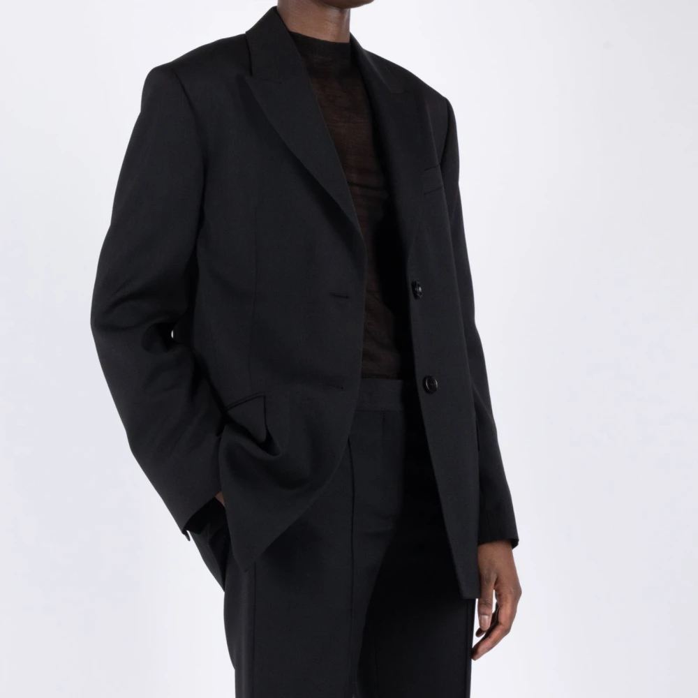 Acne Studios Regular Fit Jas Ah0252 Zwart Black Dames