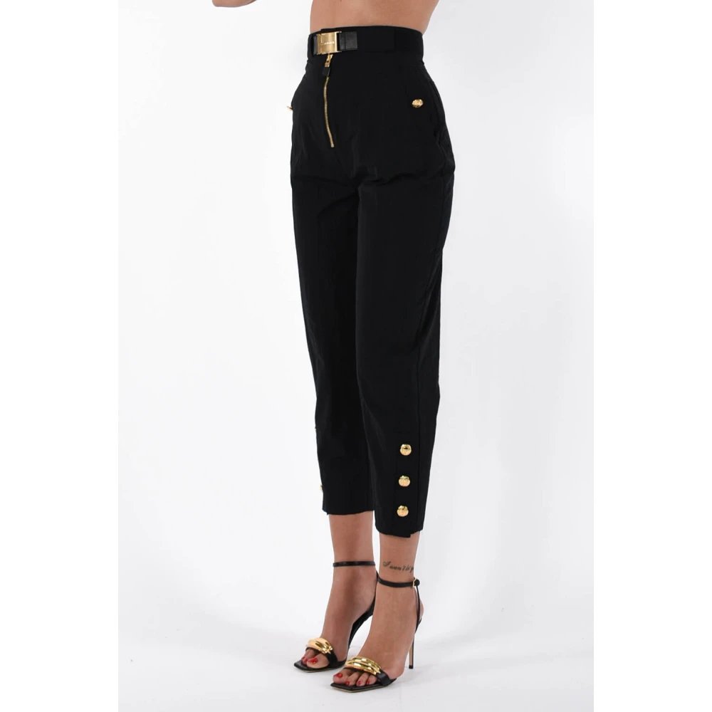 Elisabetta Franchi Technische zeilbroek met riem Black Dames