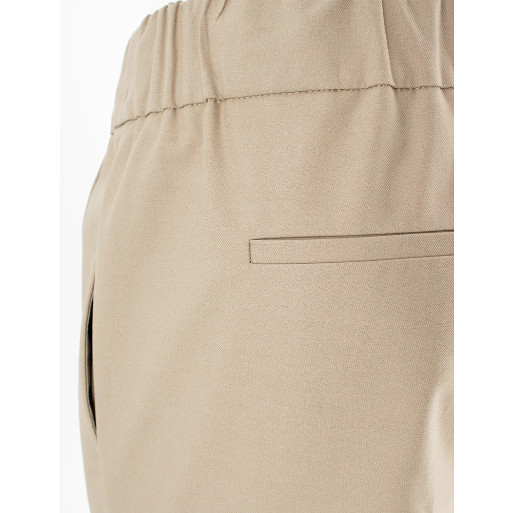 BRUNELLO CUCINELLI Vloeibare en Verfijnde Regular Fit Broek Beige Dames