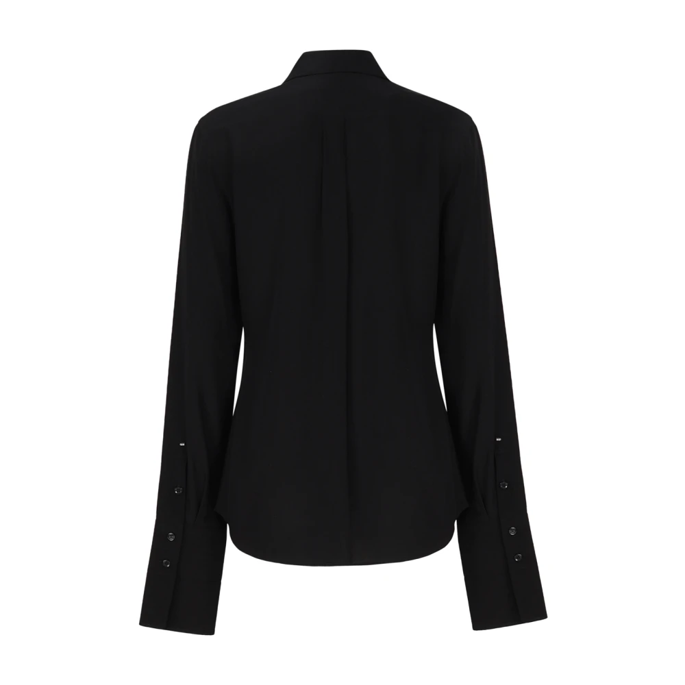 SPORTMAX Zwarte Katoenen Elastan Shirts Black Dames