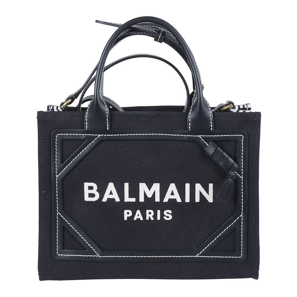 Balmain Chique Ivoor en Zwart Handtas Black Dames