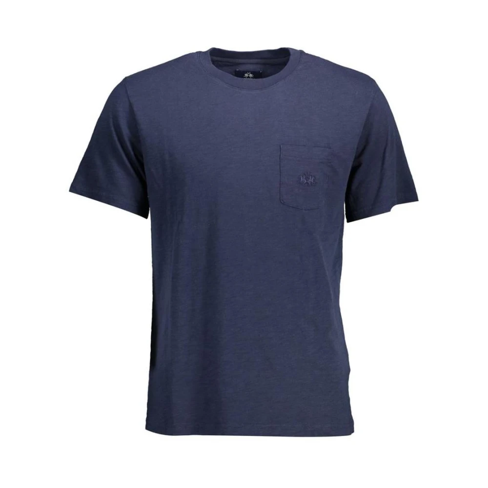 La Martina , T-Shirts, Male, Blue, Xl, Classic Fit Short Sleeve Tee