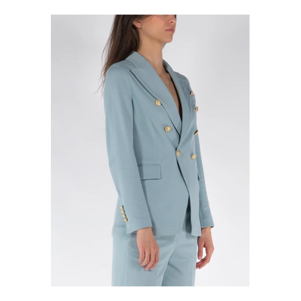 Circolo 1901 Dubbelborstige Oxford Jas Blue Dames