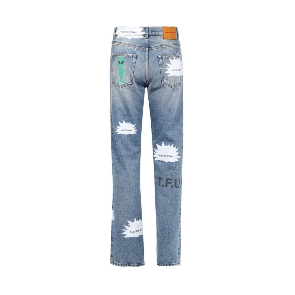 Heron Preston Stijlvolle 5-pocket jeans met contraststiksels Blue Heren