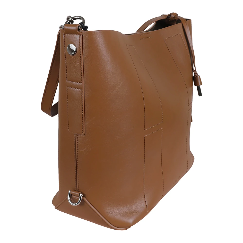 Hogan Leren Shoppingtas met H Charme Brown Dames