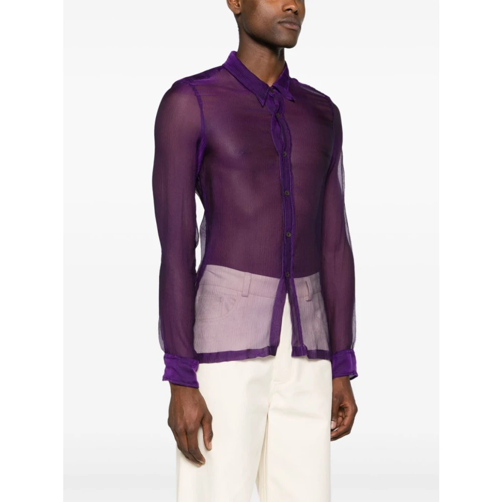 Dries Van Noten Stijlvolle Congreve Shirt voor Mannen Purple Heren