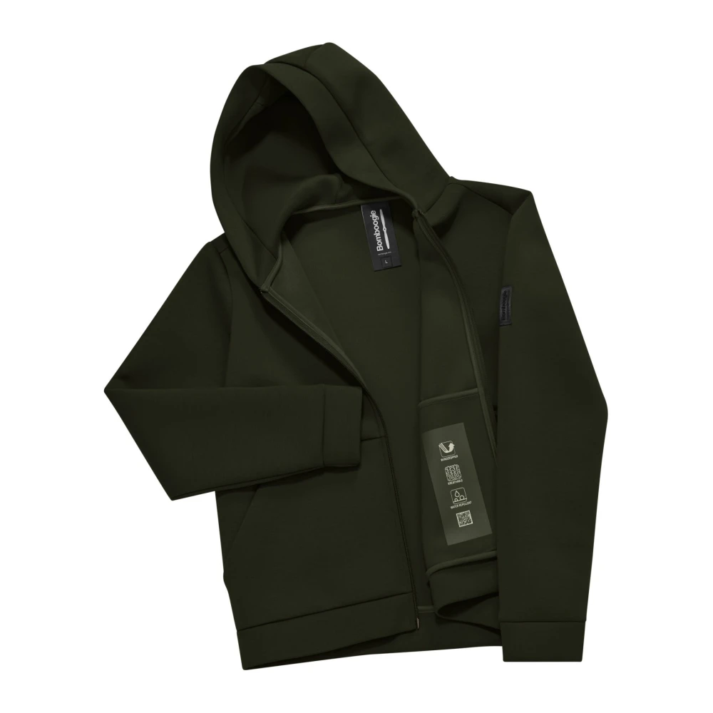 BomBoogie Jas met capuchon en kangoeroezakken Green Heren