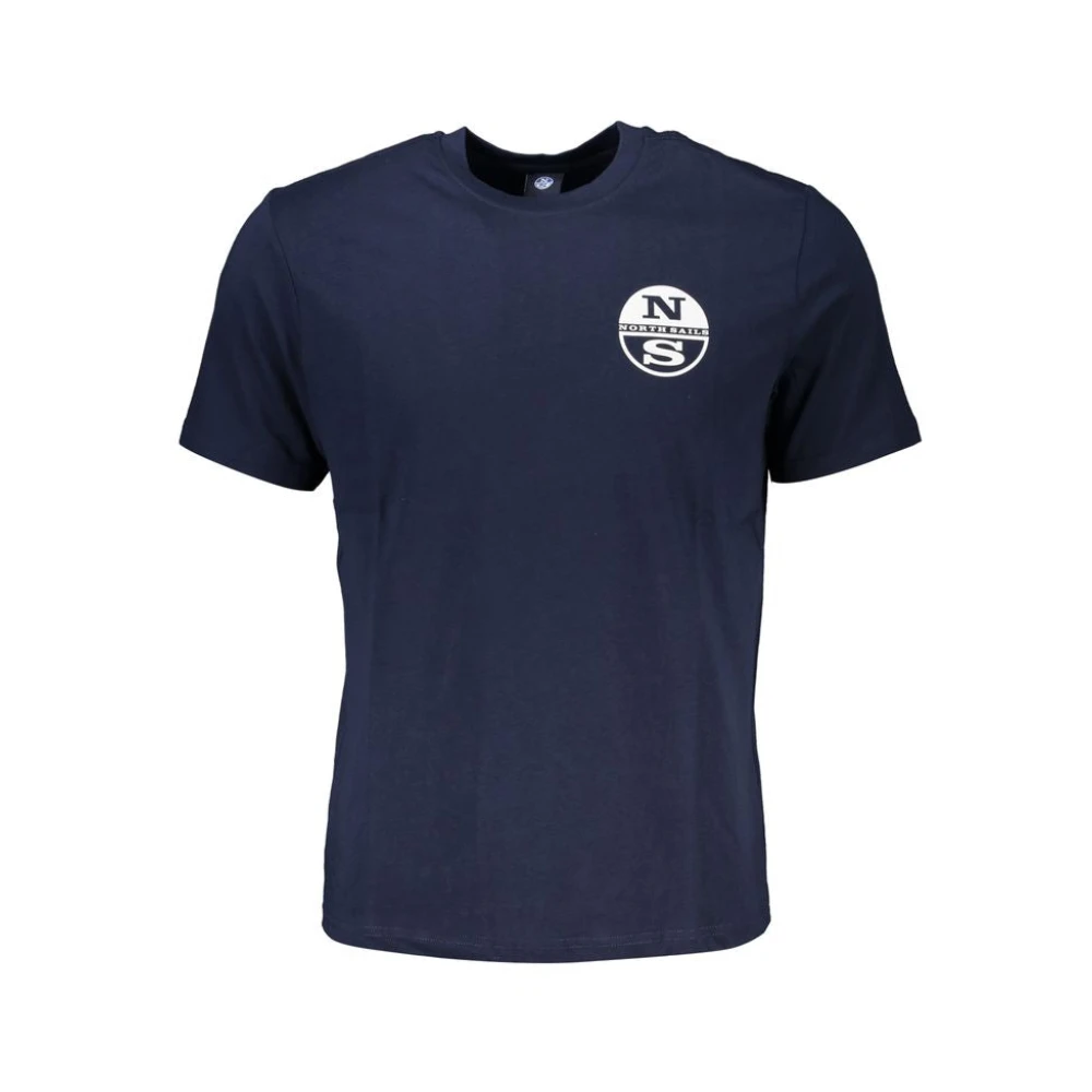 North Sails Blauw Katoen Print Logo T-Shirt Blue Heren