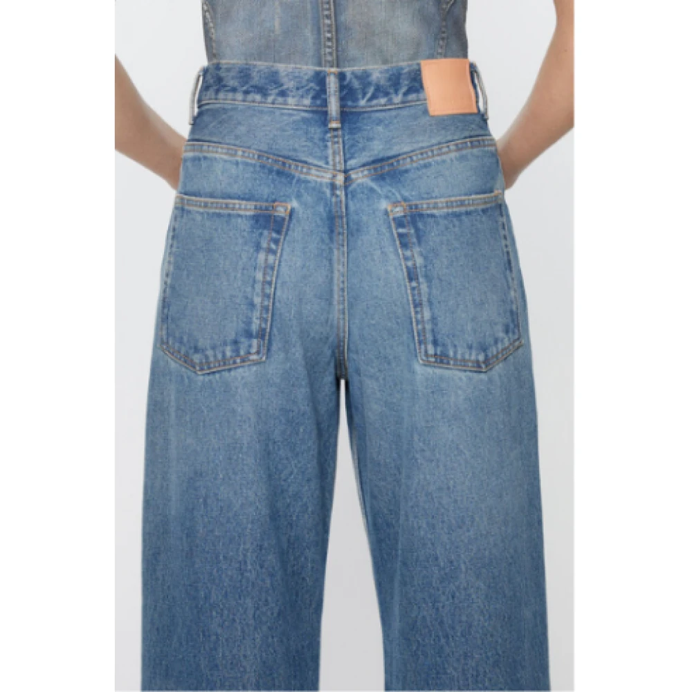 Acne Studios Blauwe Denim Losse Fit Jeans Blue Dames