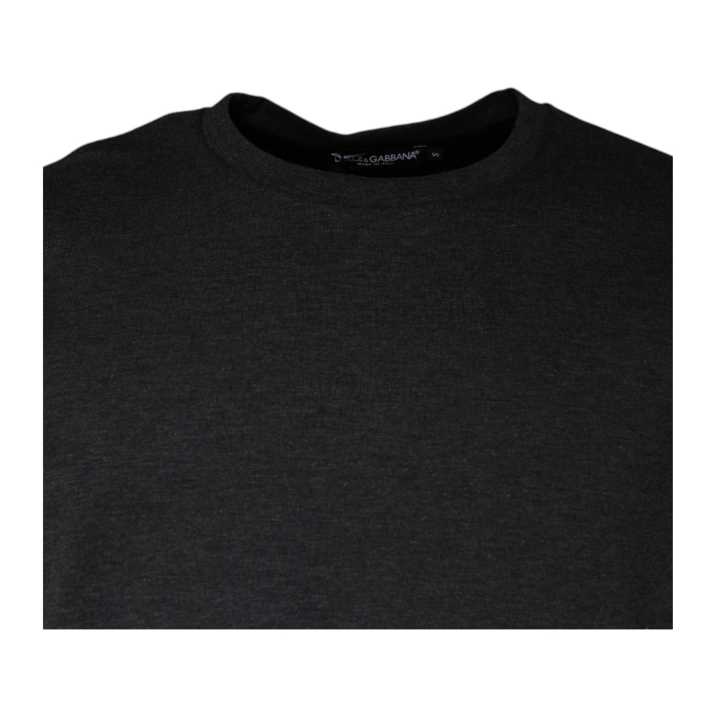 Dolce & Gabbana Camouflage Crew Neck T-shirt met Logo Gray Heren