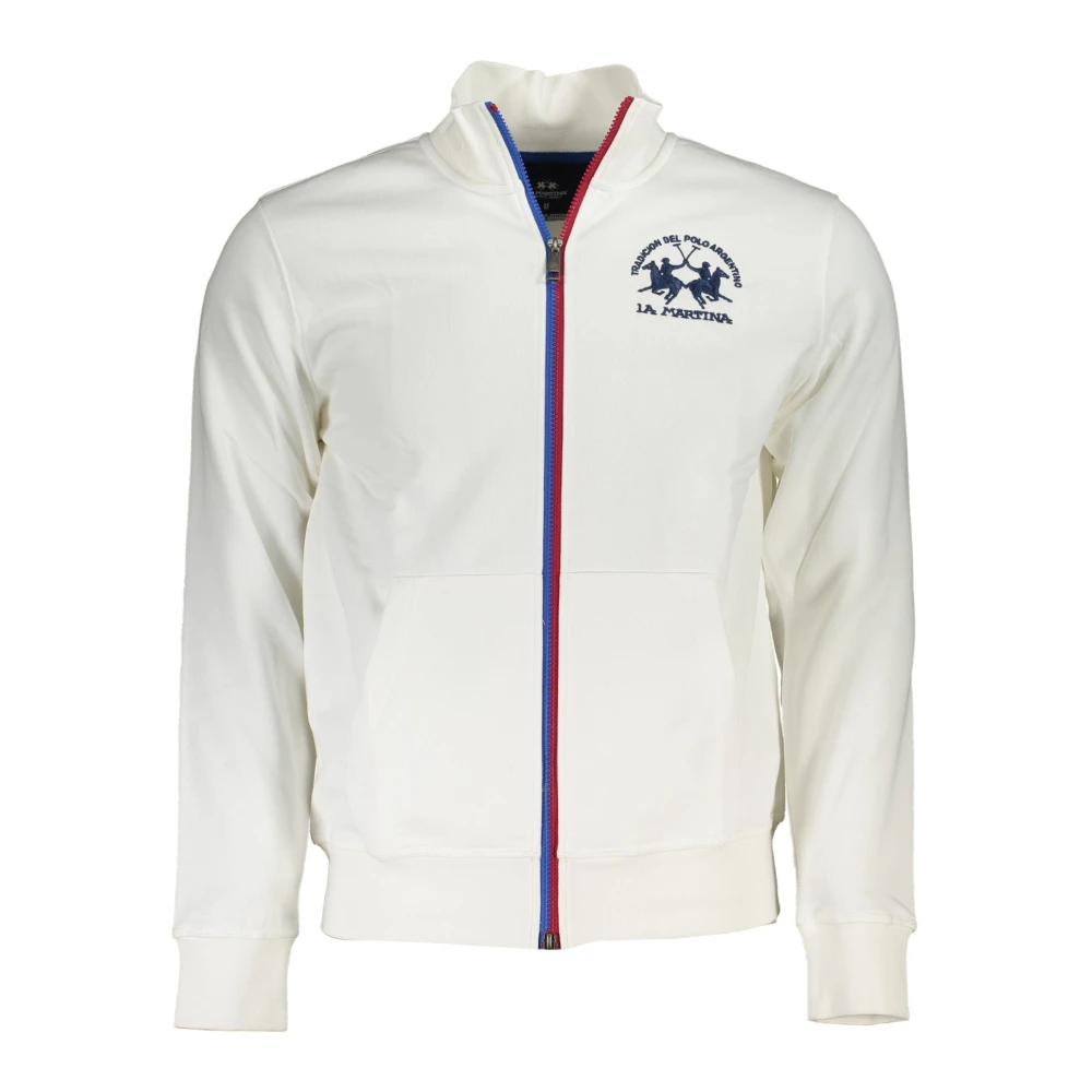 LA MARTINA Heren Zip Sweater Wit Lange Mouw White Heren