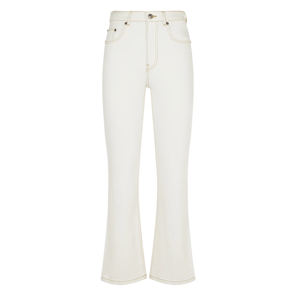 Tory Burch Women's White Cropped Flare Jeans - Bootcut Jeans - W28 - Jeans