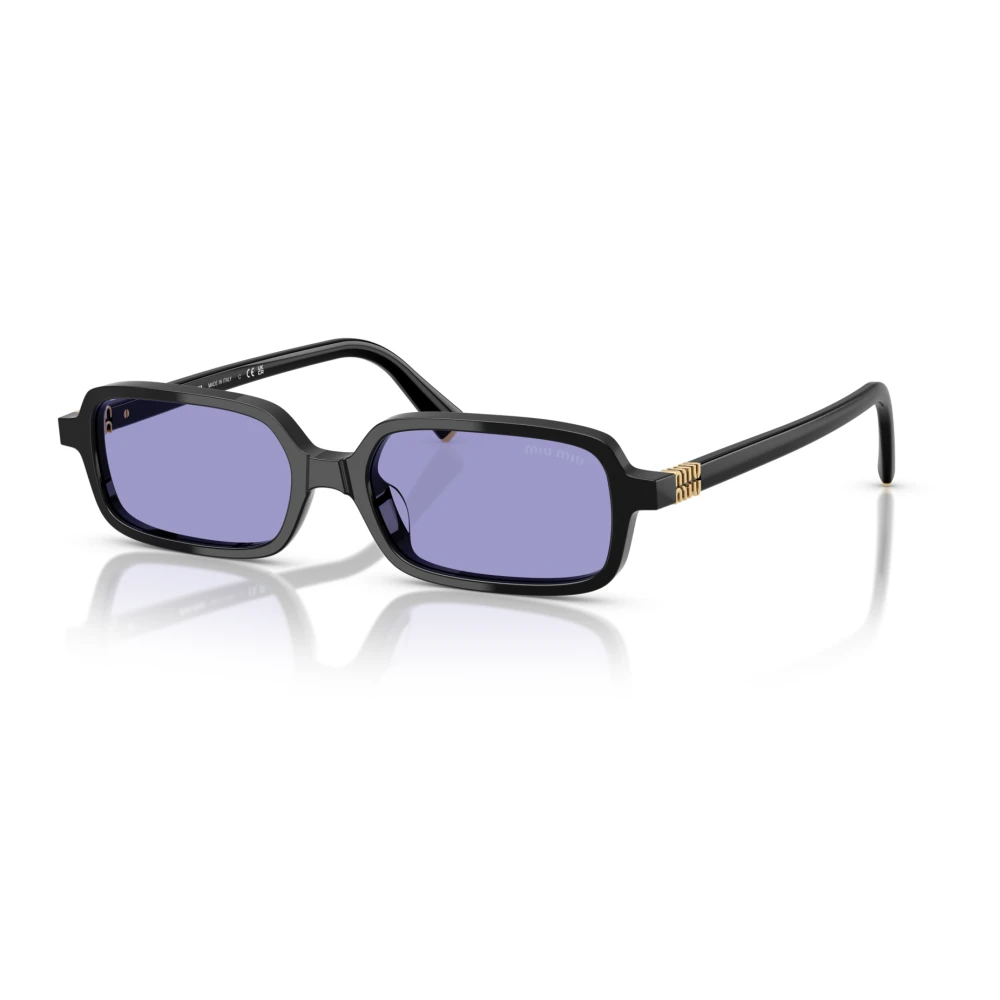 Miu Miu Women's Black/Purple Sunglasses Rectangular