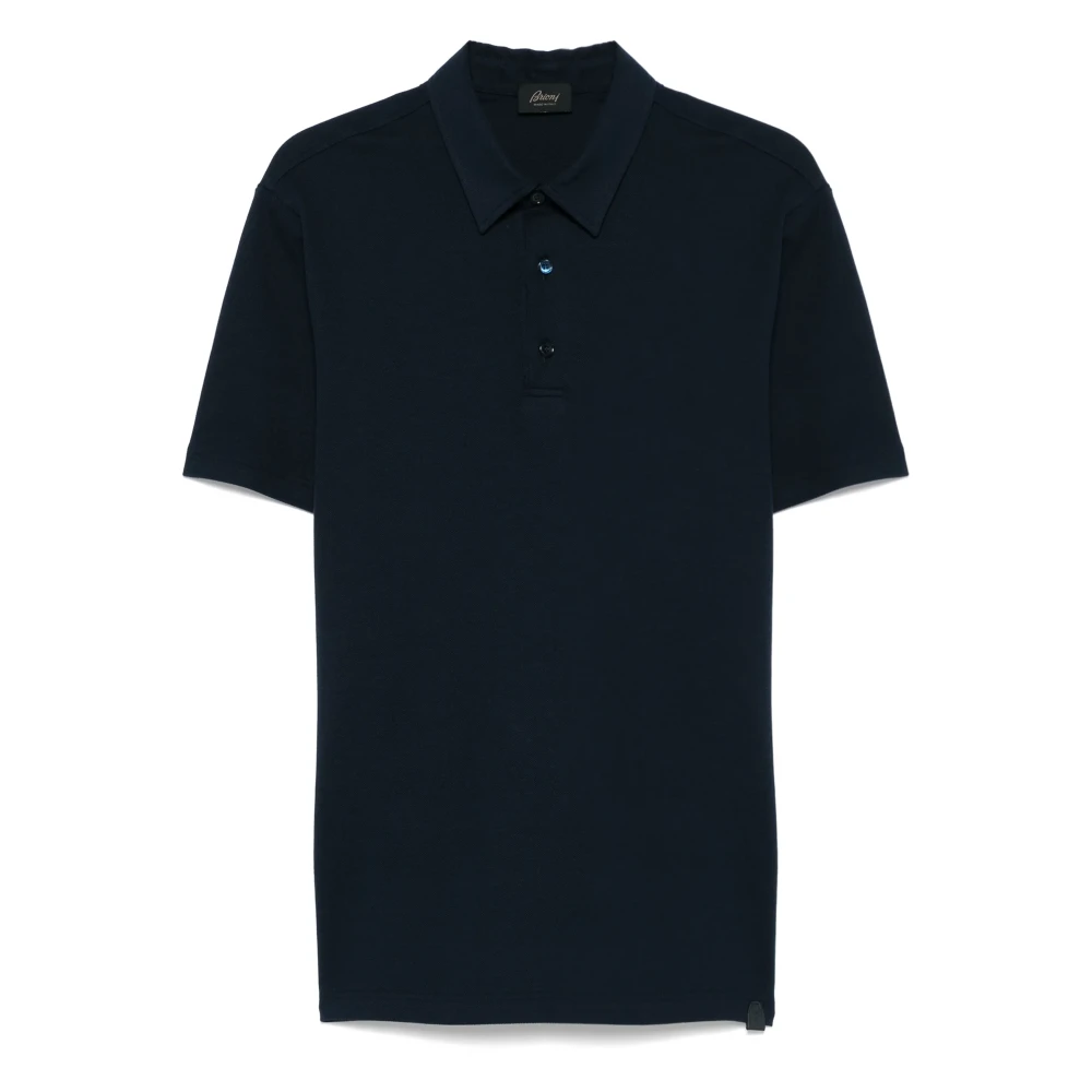 Brioni Katoenen poloshirt met Piqué Design Blue Heren