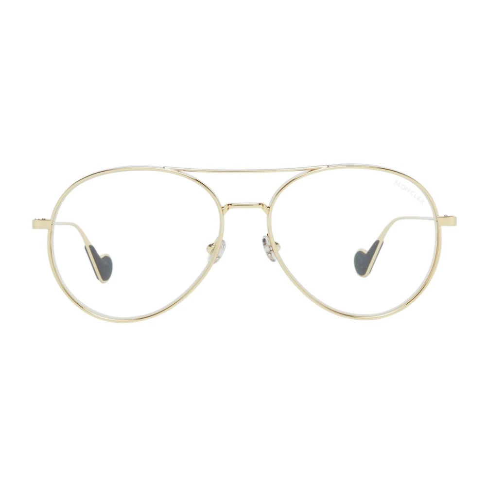 Moncler Gouden Aviator Zonnebril met UV-bescherming Yellow Unisex